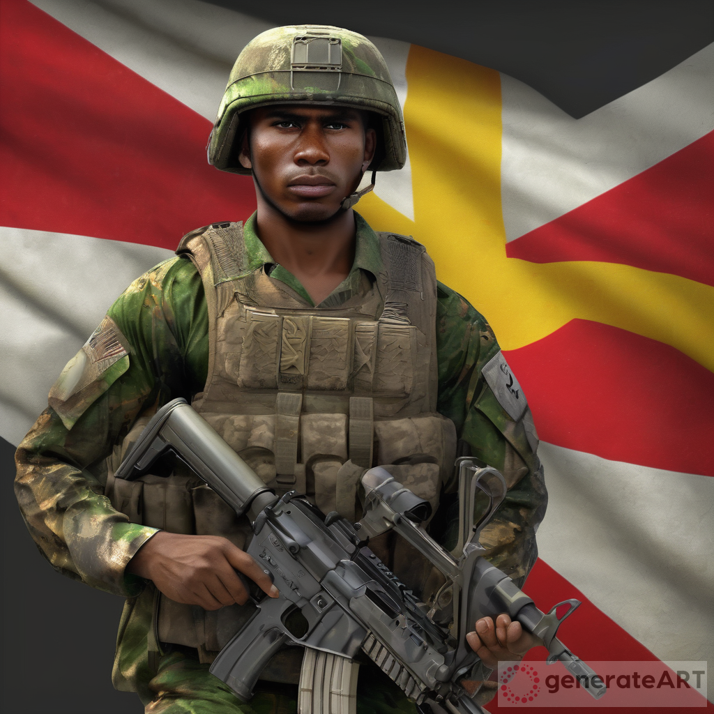 Hyper-realistic Papua New Guinea Soldier Painting