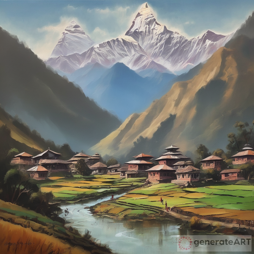 Captivating Nepal Landscape Painting