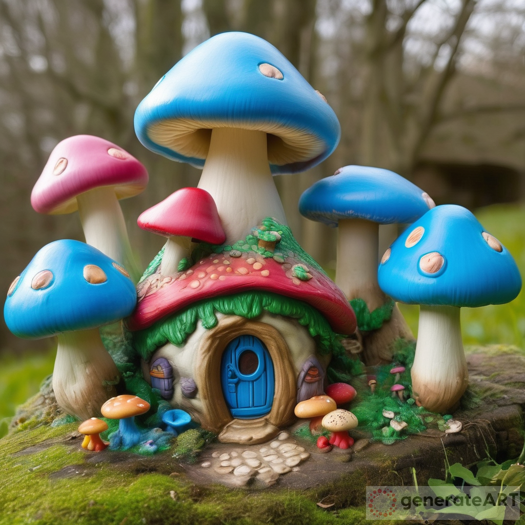 Colorful Smurfs Mushroom House Design Generateart