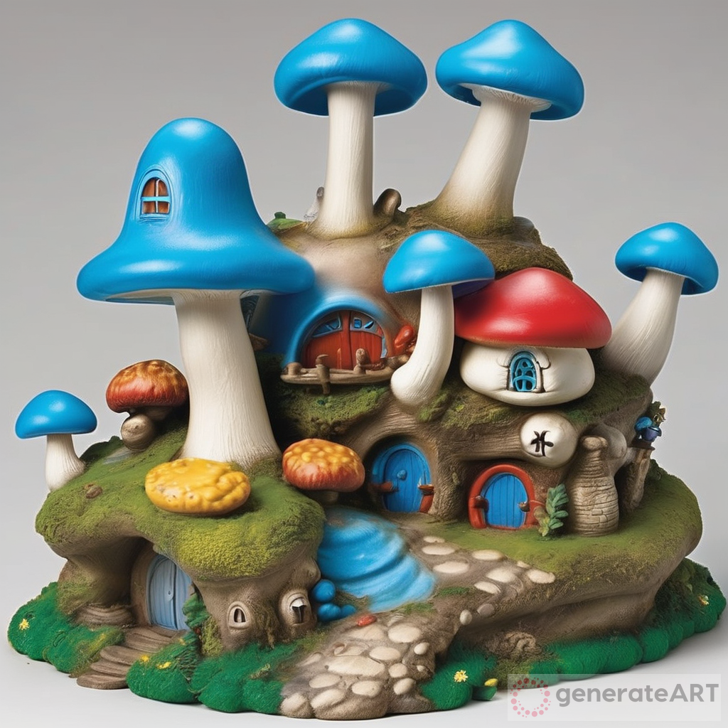 New Schleich Smurfs Toy: Colorful Mushroom House