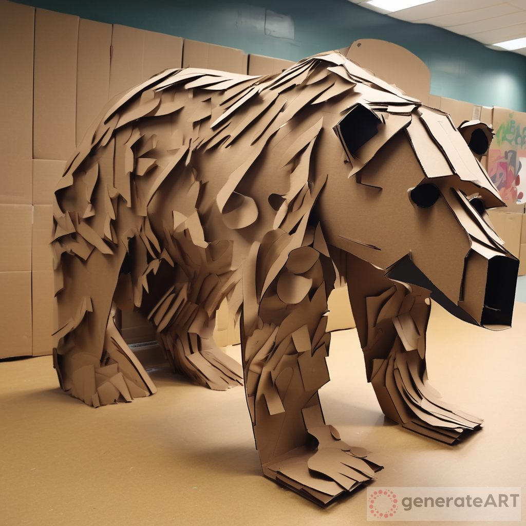 Create a Grizzly Bear 3D Graffiti Sculpture with Cardboard Pieces