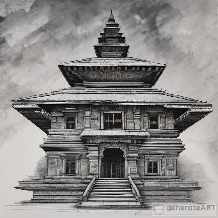 Creative drawing from  nepali artitecture