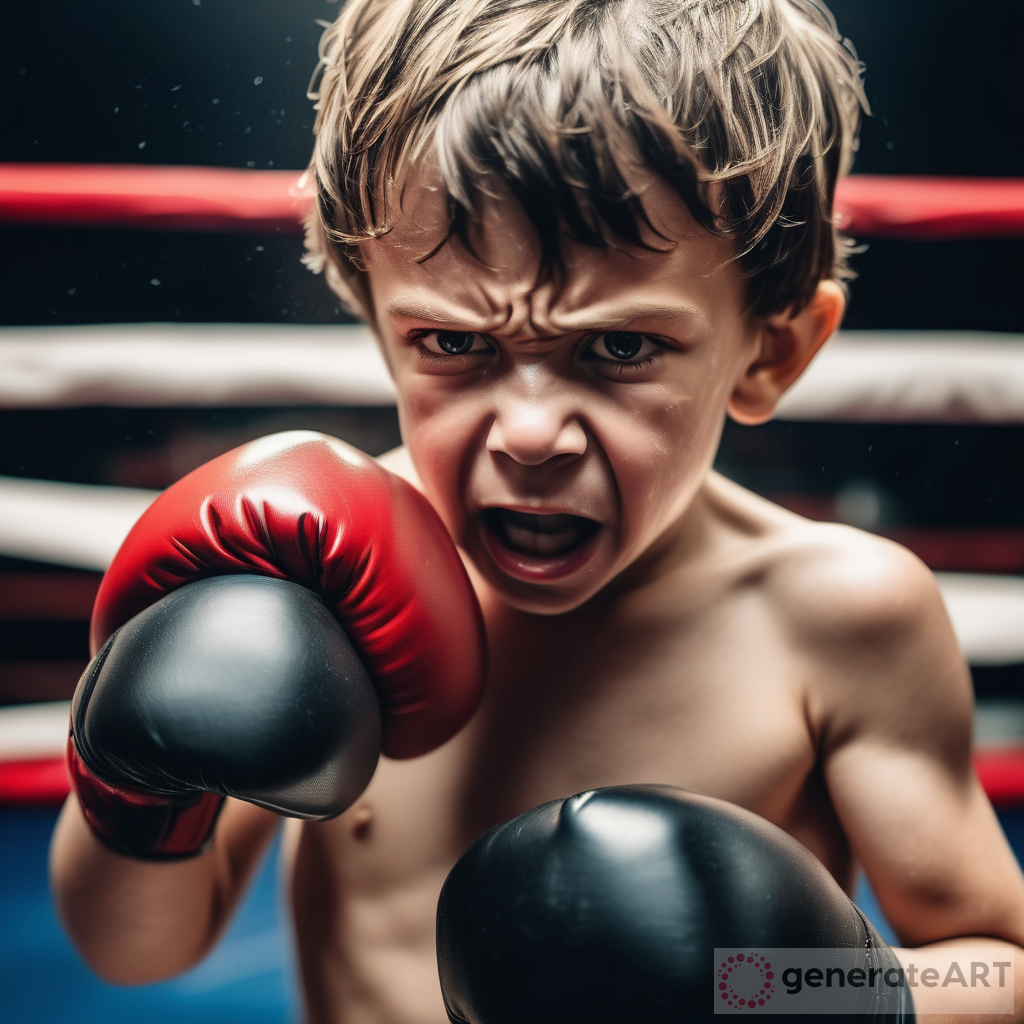Intense Young Boxer in Action