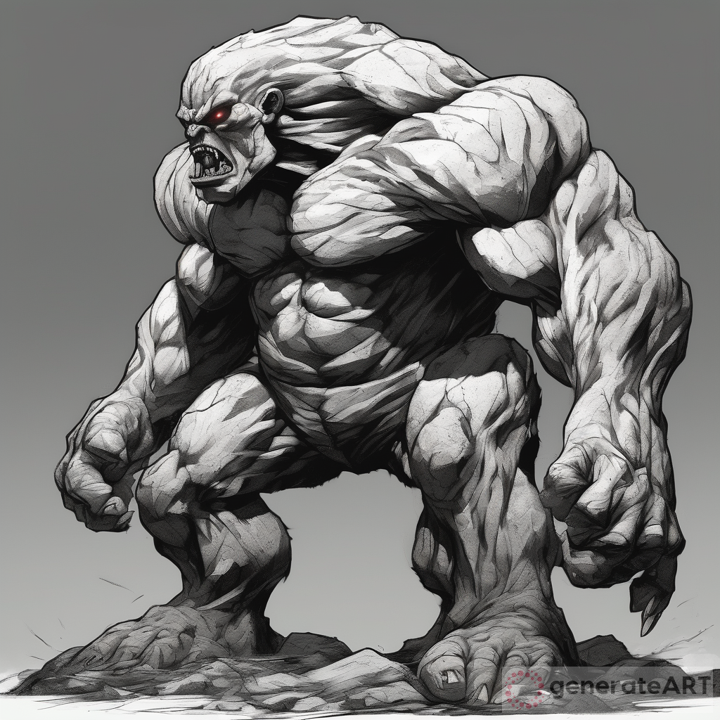 Colossal Rock Monster: Muscular & Angry