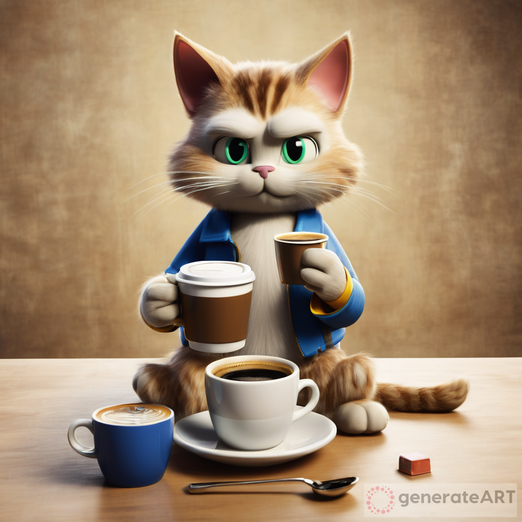 Cat with coffe sonic