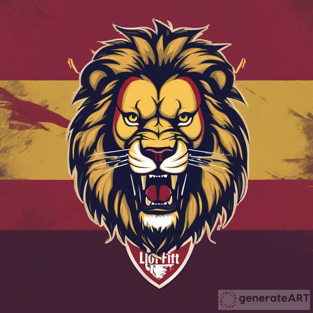 Majestic Lion: Fit and Proud Against Flag Background