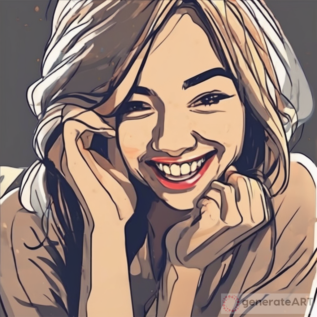 The Joyful Woman: 2D Cartoon Smile