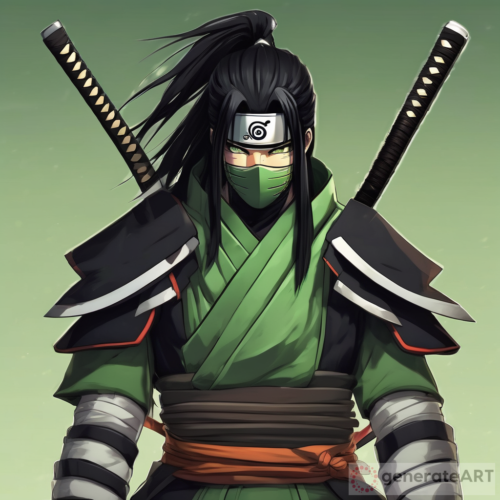 Epic Samurai In Light Armor: Naruto Style Katana and Mask