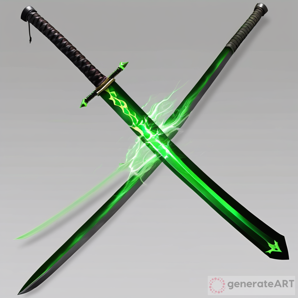 Epic Naruto-Style Green Katana Sword