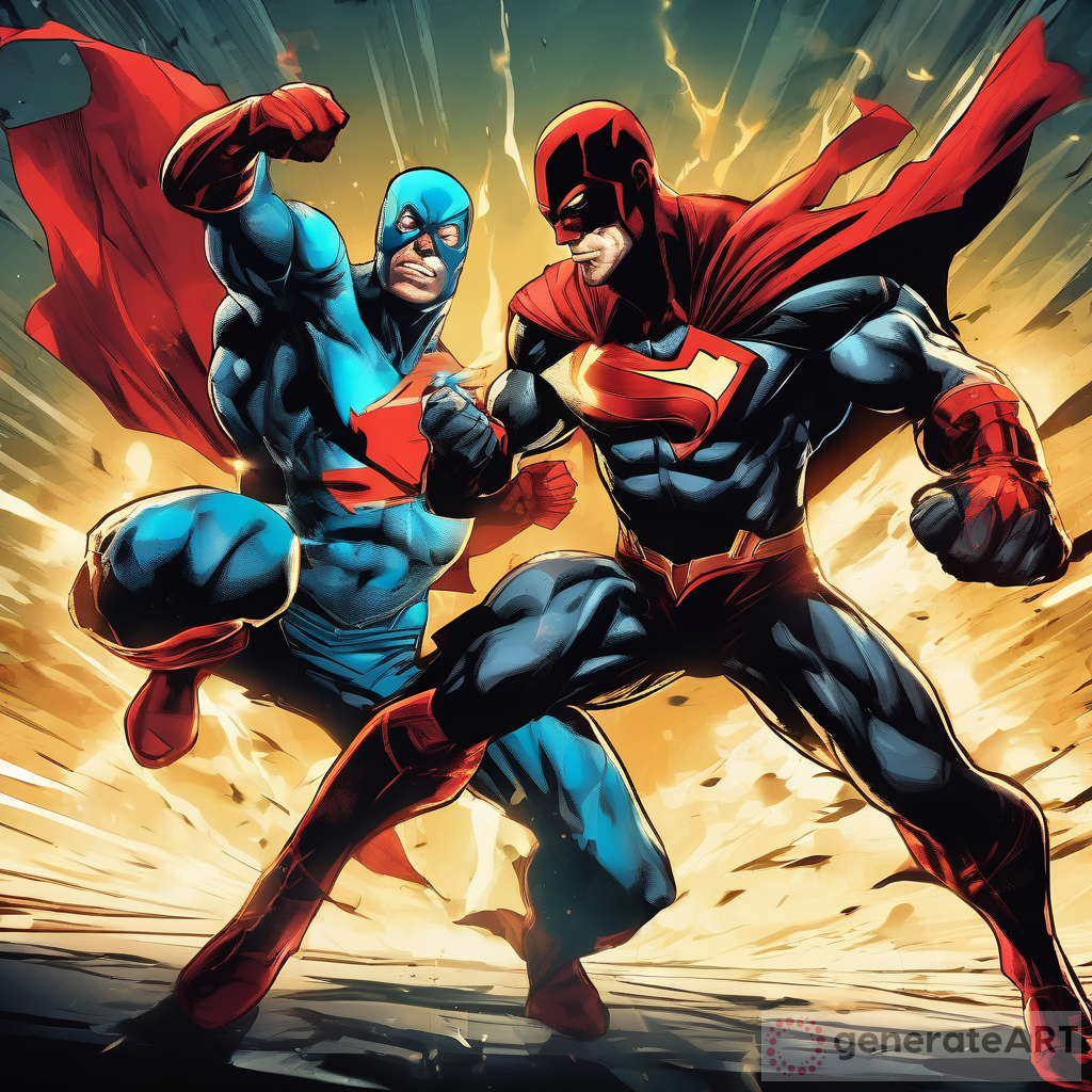 Epic Superhero Showdown: Dark vs Light Battle