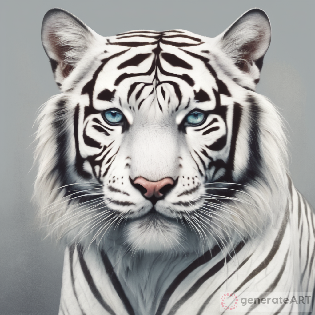A white tiger with antlers
