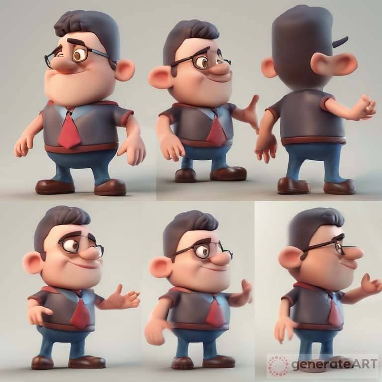 3D illustration of an animated character davil