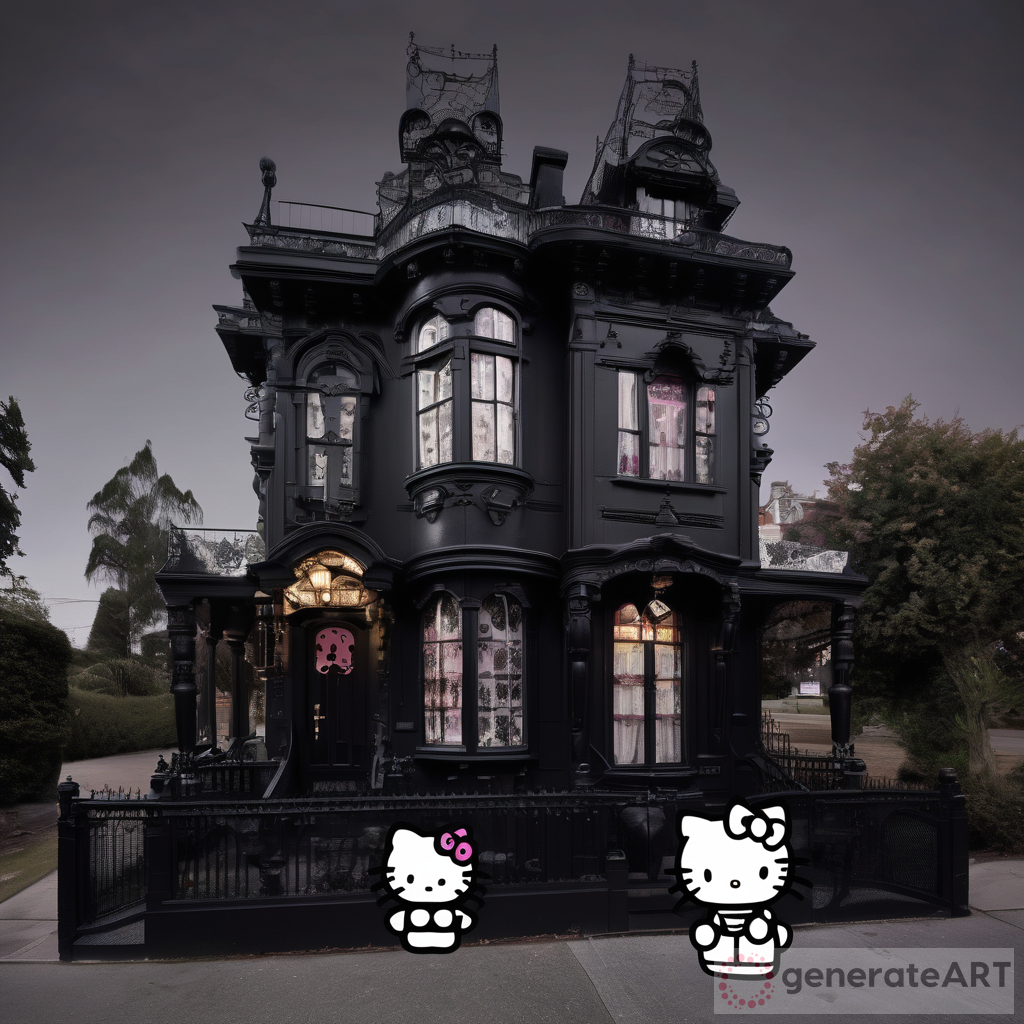Black Emo Victorian Hello Kitty House Design