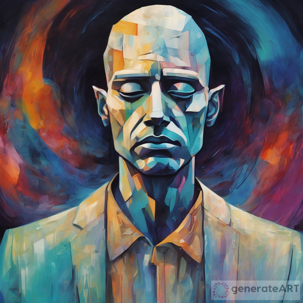 Mad Man Surreal Enigmatic Mystical Vibrant Tranquil Whimsical Ethereal