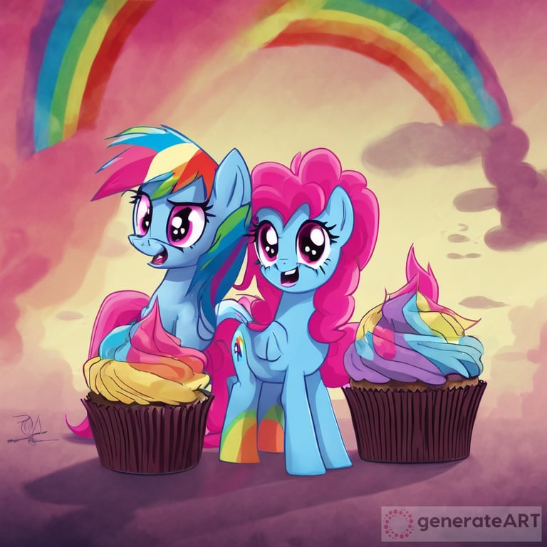 Pinkie Pie and Rainbow Dash Cupcakes Creepypasta as a Pixar Poster