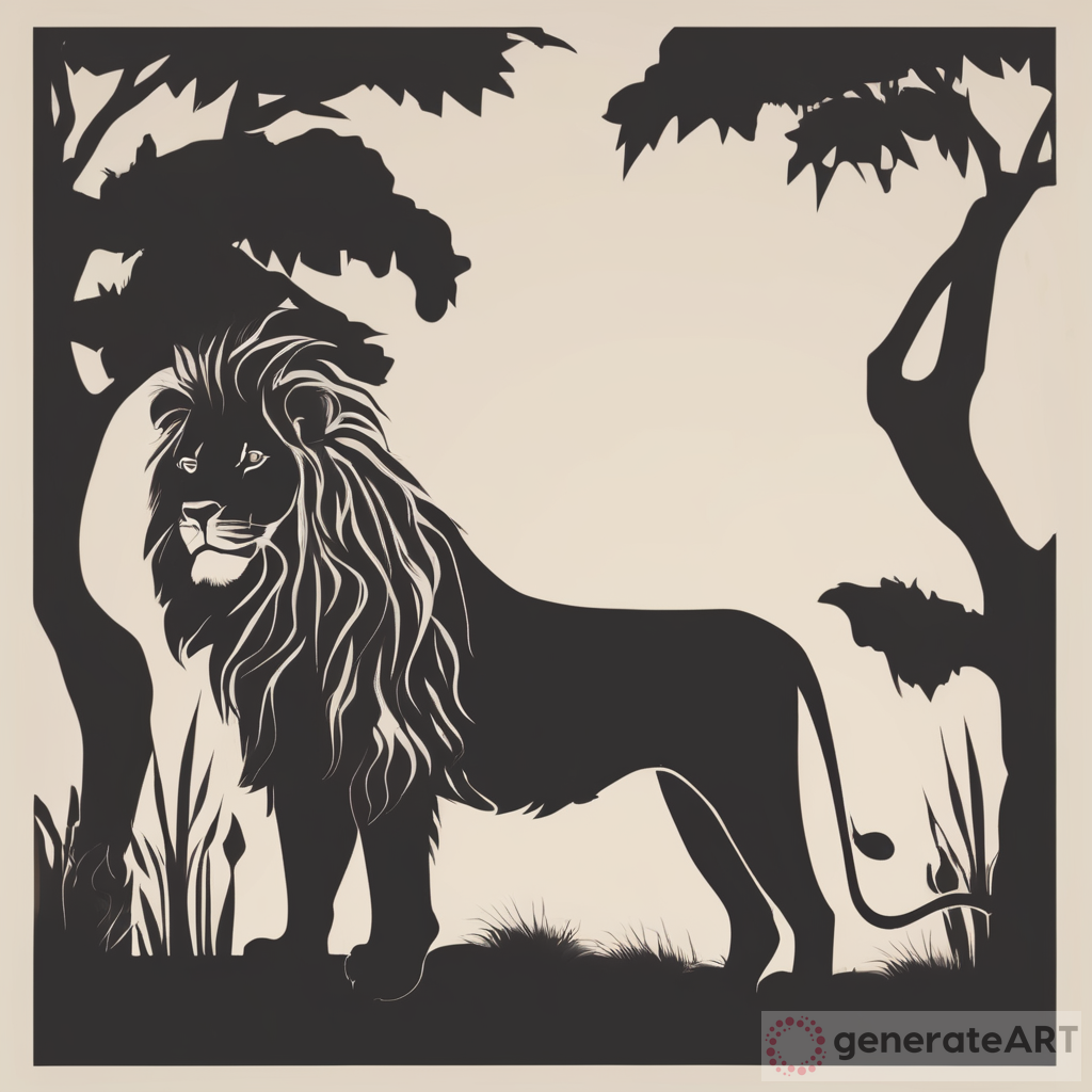 Majestic Lion Silhouette: Symbol of Strength and Courage