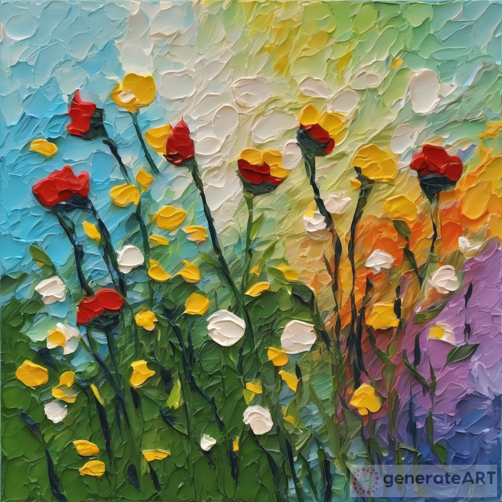 Meadow Flowers Abstract Impressionist Painting | GenerateArt