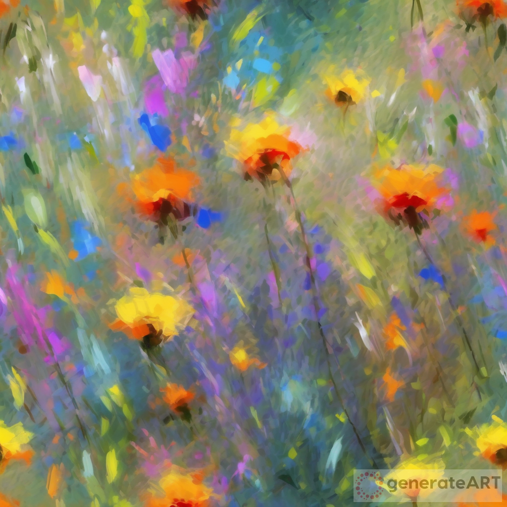 Meadow Flowers Abstract Impressionist Painting