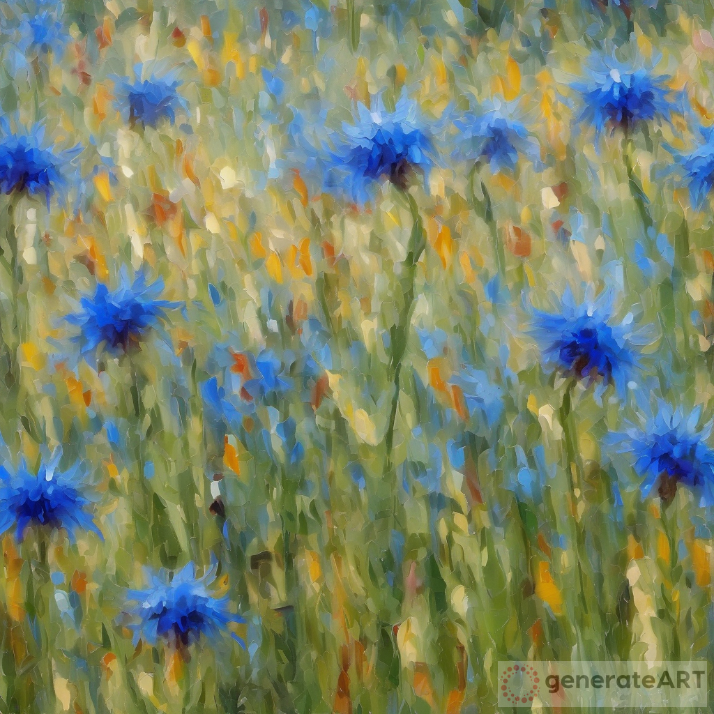 Cornflower Field Abstract Impressionist