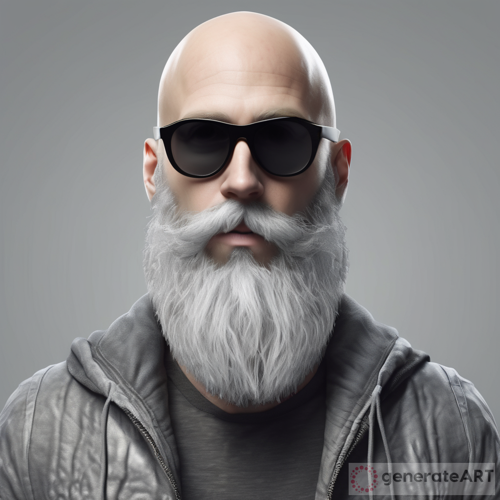 Hipster Bald White Man Digital Design