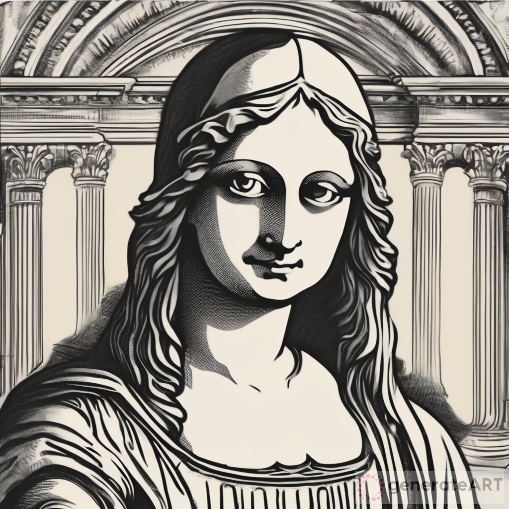 generate a picture drawing about mona lisa but the face is lady justice and the eyes has a cloth to cover and she is holding the thing that symbolizes justice