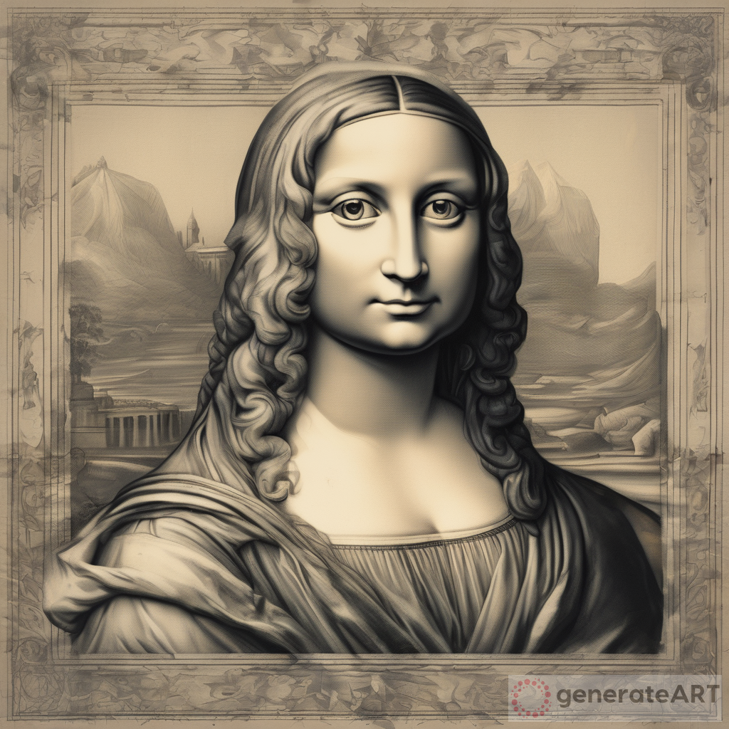 generate a picture drawing about mona lisa but the face is lady justice and the eyes has a cloth to cover