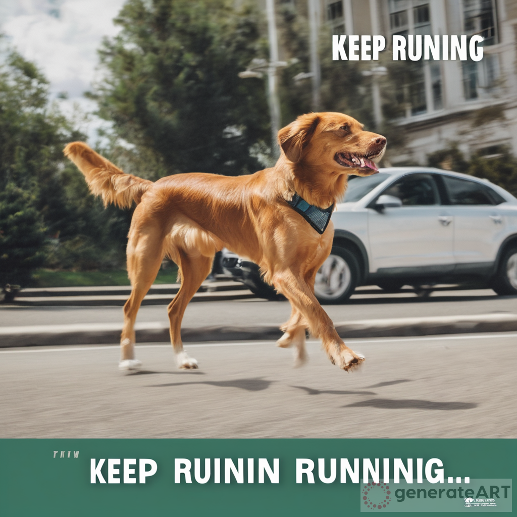 Motivational Dog Day Poster: Keep Running