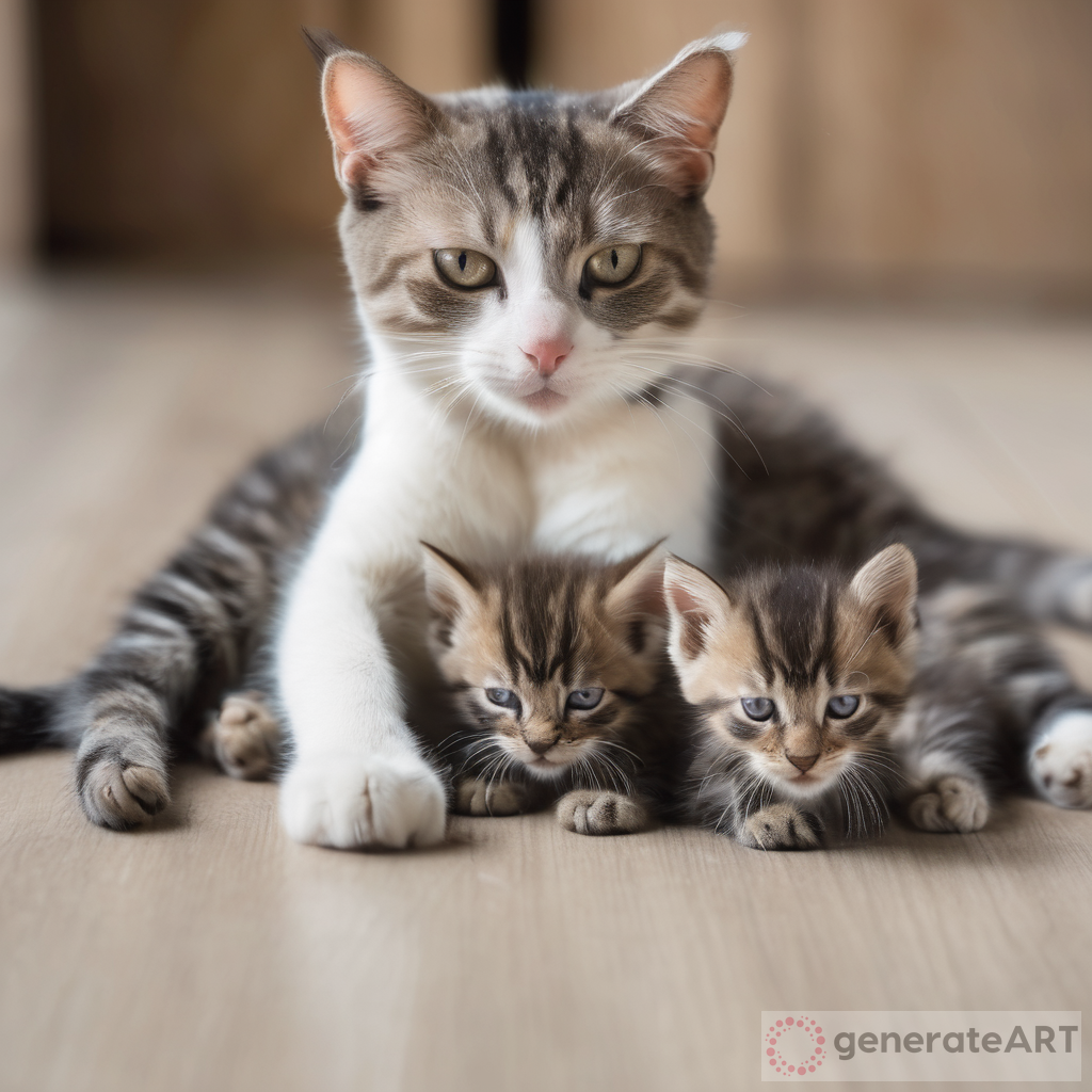 Mother Cat and Her Kittens