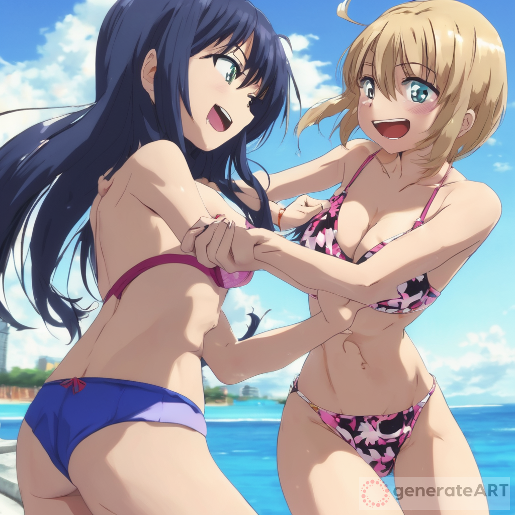 Playful Anime Bikini Tickling Scene