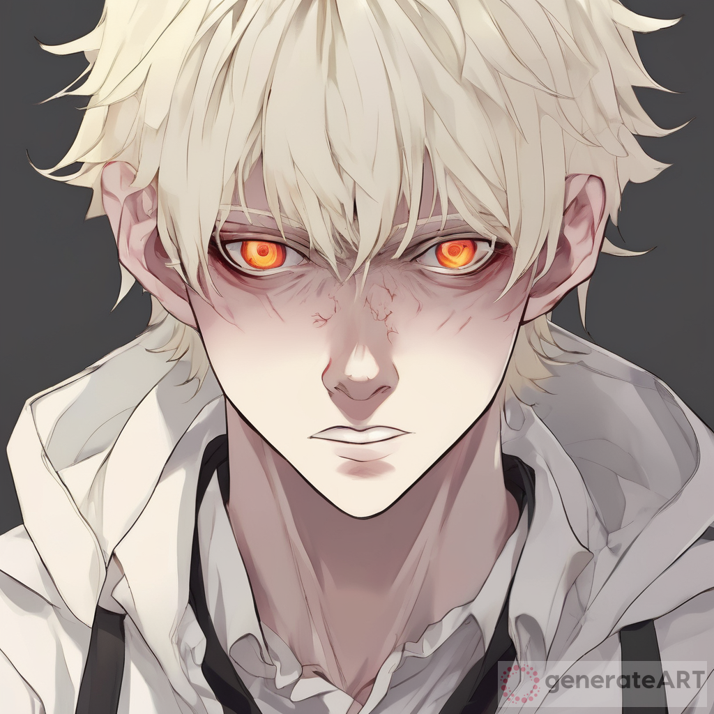 Germany as an albino anime teenage boy with demonic features