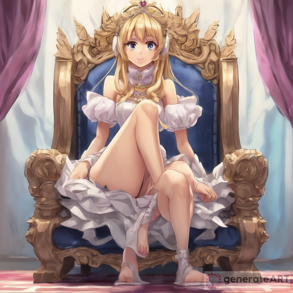 Elegant Anime Princess: Feet on Throne