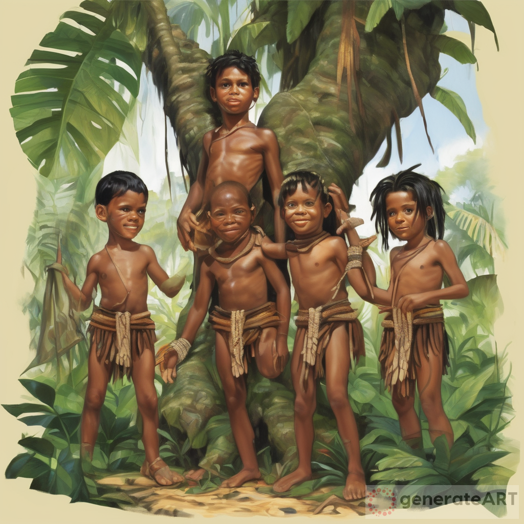 Exploring the Wild: Jungle Kids with Loincloth