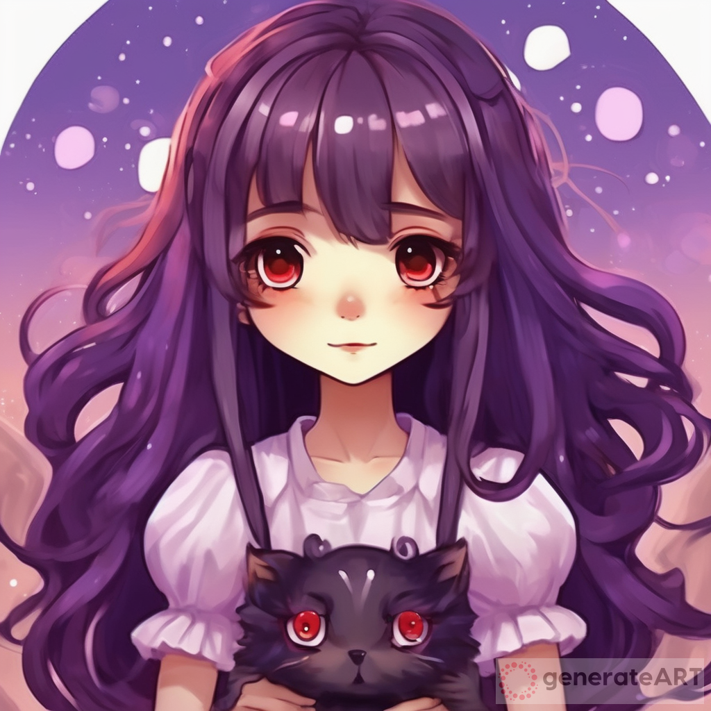 Whimsical Anime Girl: Purple & Black Hair | Jelly Art Inspiration