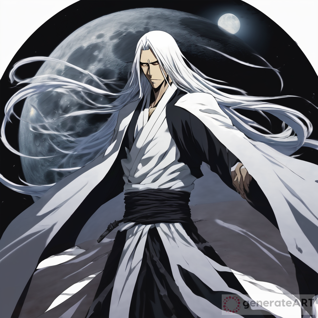 Ethereal Beauty: Male Soul Reaper with White Hair