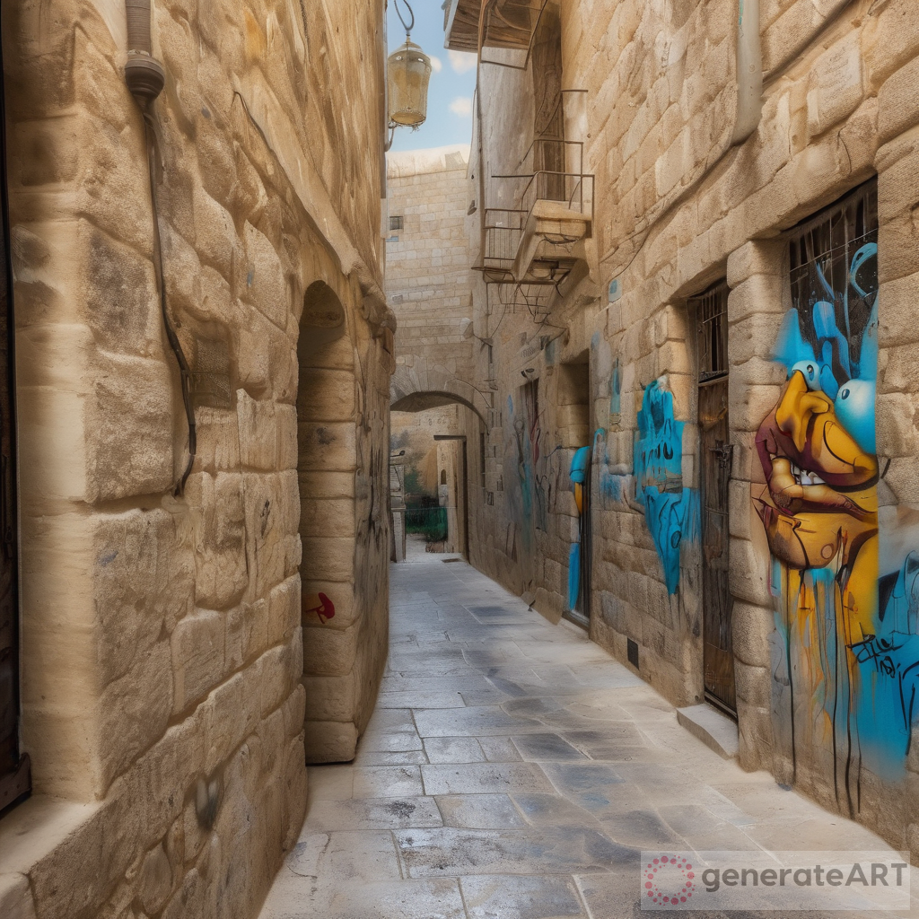 Dali Graffiti Mural in Old City Jerusalem