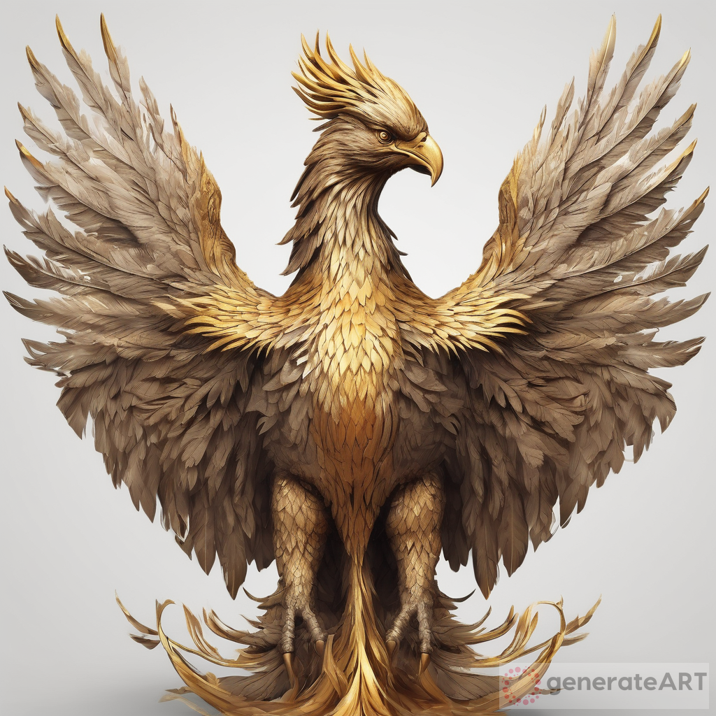 Breathtaking Realistic Golden Phoenix Art | GenerateArt