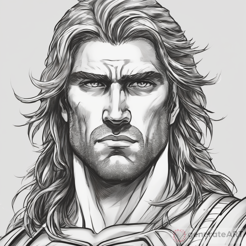 Manly Achilles Portrait: Long Hair