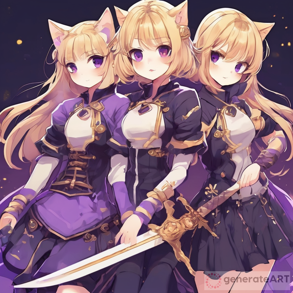 Enchanting Anime Jelly Art Girls with Cats and Swords