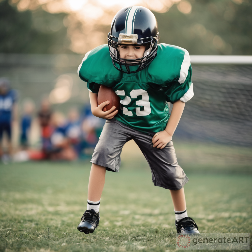Victory on the Field: Boy Football Player