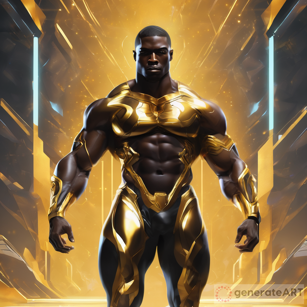 Vibrant Concept Art: Futuristic Black Man