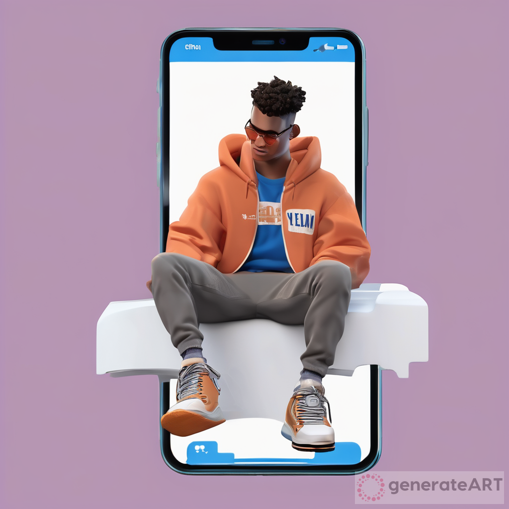 3D Illustration Animated Male on TELEGRAM in Palm Angels