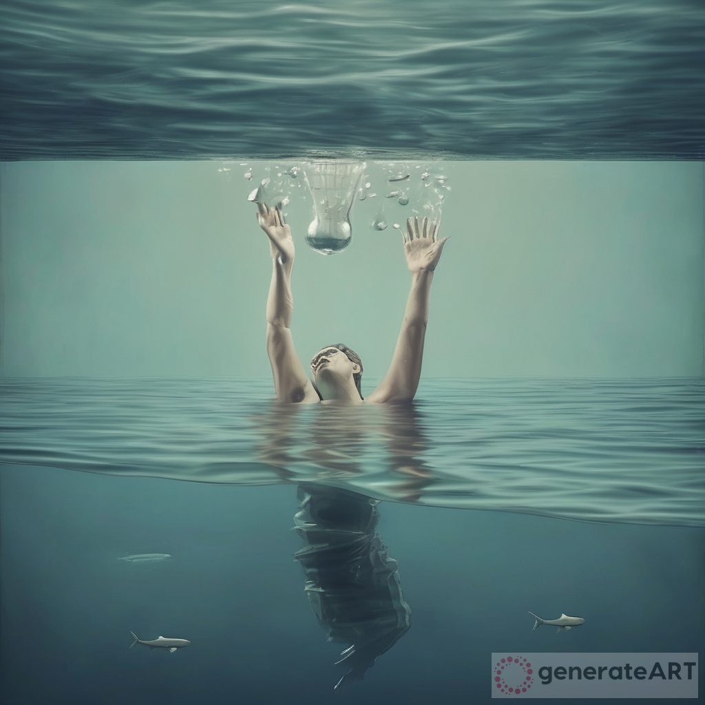 Surreal Art Drowning: Struggle and Survival