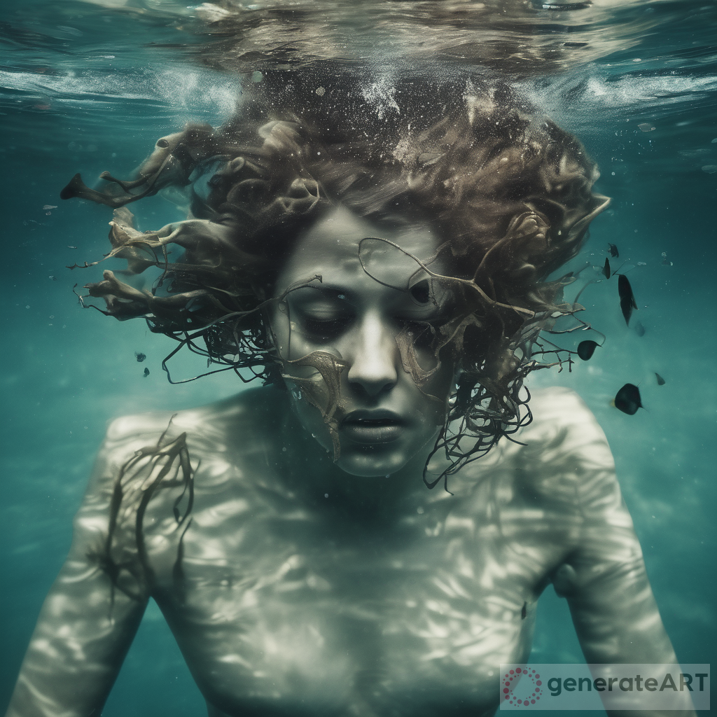 Surreal Art: Struggle Underwater Symbolism