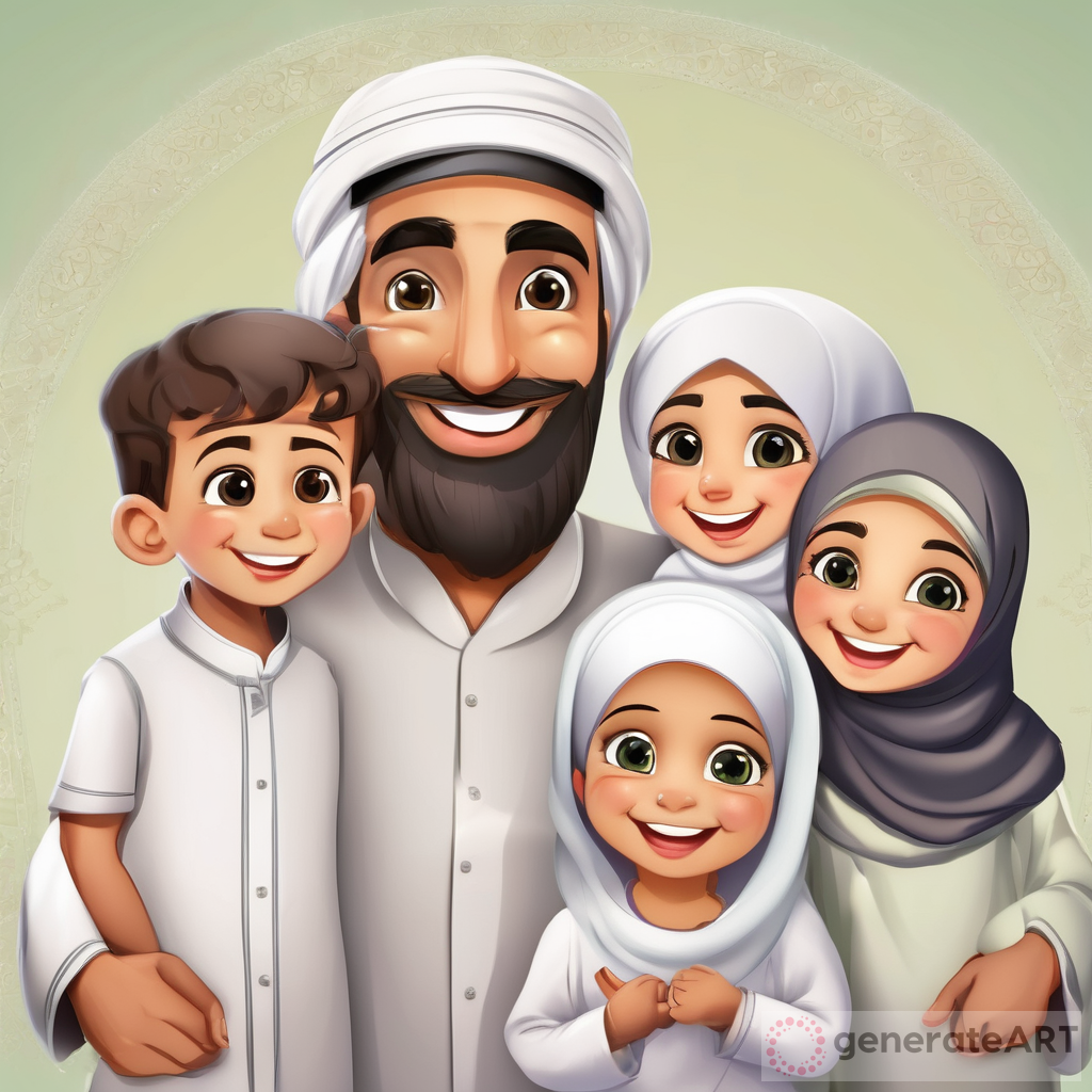 happy Muslim family