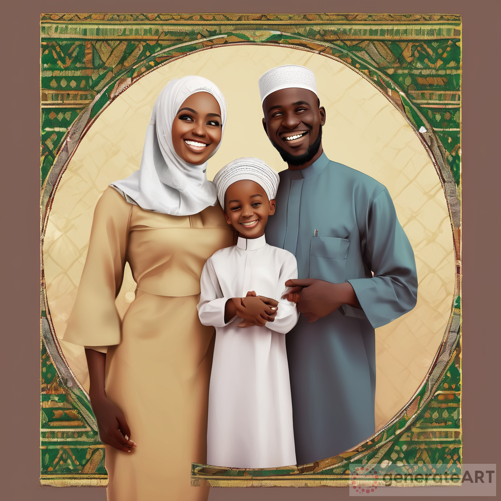 Happy African Muslim Family Gathering