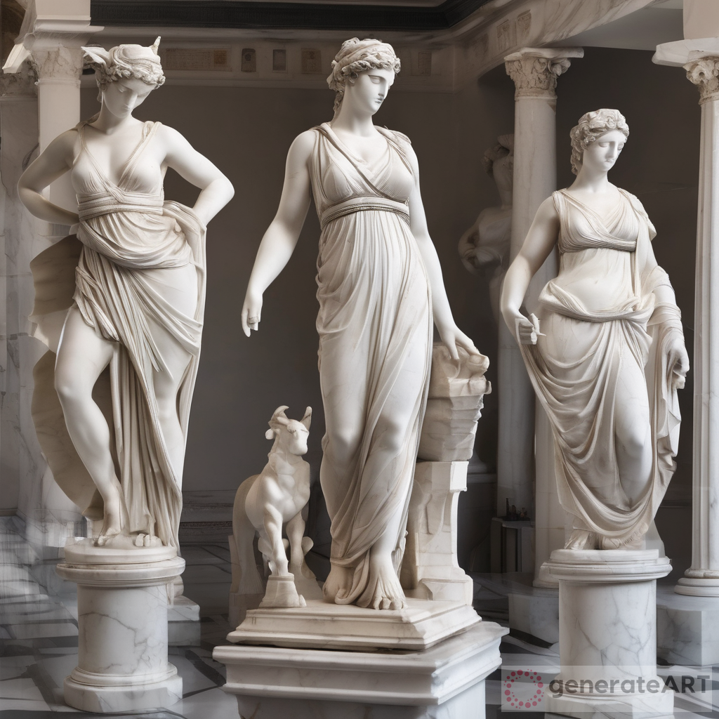 Greek goddess statues that showcase the beauty and power of the female form. With their tall stature, wide hips, and deep cleavage, these marble sculptures have captured the attention of art lovers for centuries