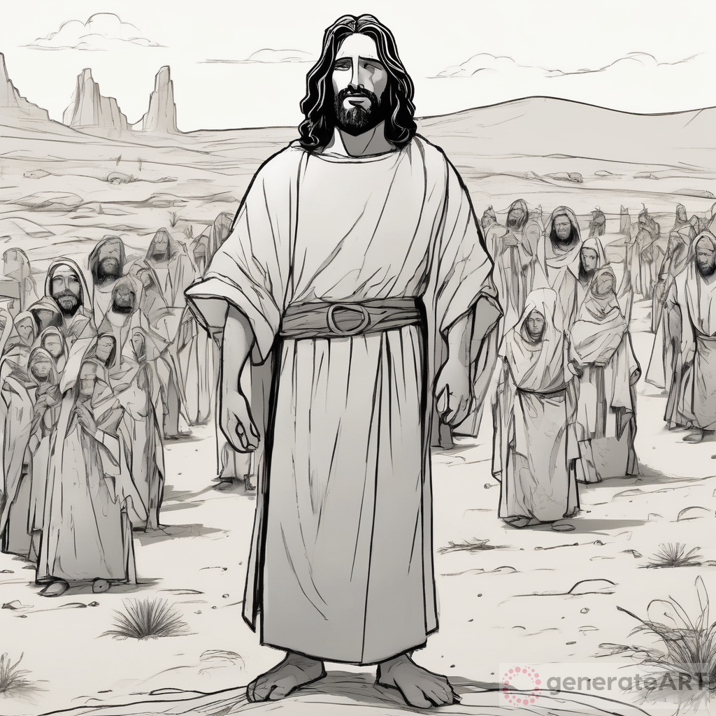 crie uma animação de Jesus estilo pixar, pregando a várias pessoas felizes, com alguns fariseus raivosos reclamando da pregação, em um vale deserto, com alguns soldados romanos ao redor, o desenho precisa ser totalmente no estilo da pixar