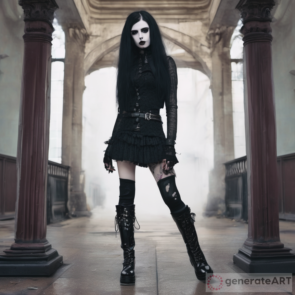 Goth Girl Chunky Boots and Gum | GenerateArt