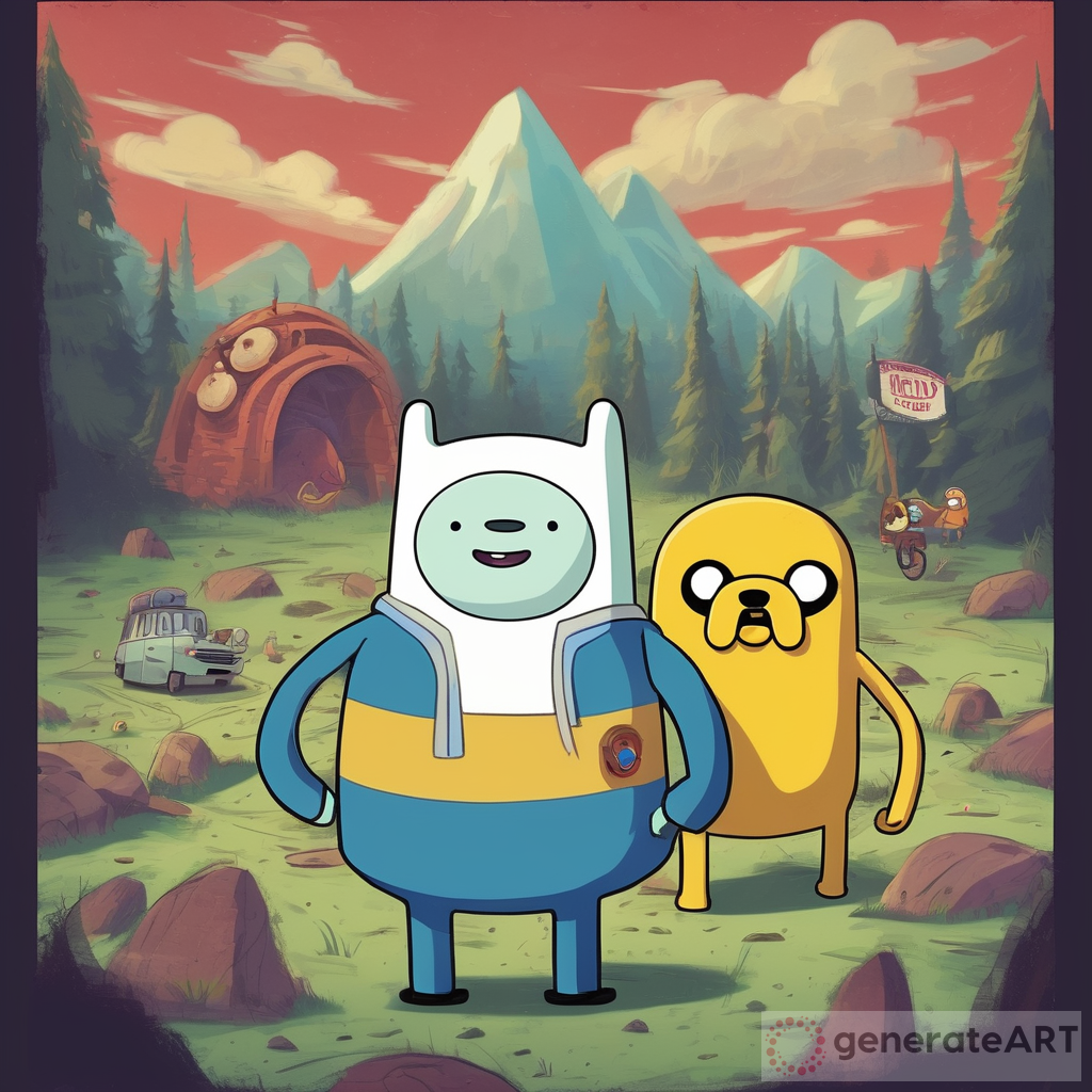 A pixar style movie poster for adventure time