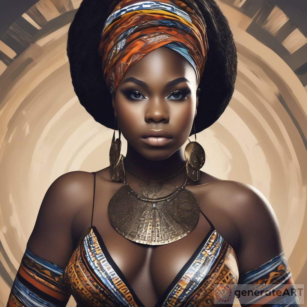 Empowering Beauty: Futuristic Black Woman in Ethnic Clothing